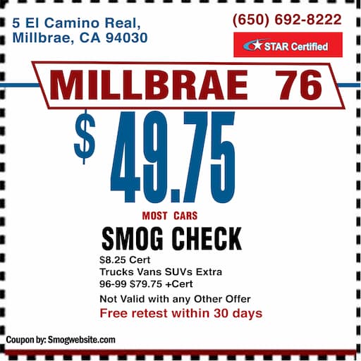 Smog Check Coupon Millbrae